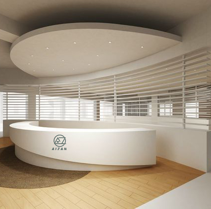 Modern design white solid surface LED beauty salon/hotel/spa reception desk