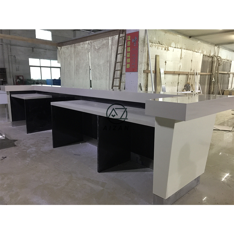 High quality solid surface top restaurant cashier desk reception bar counter