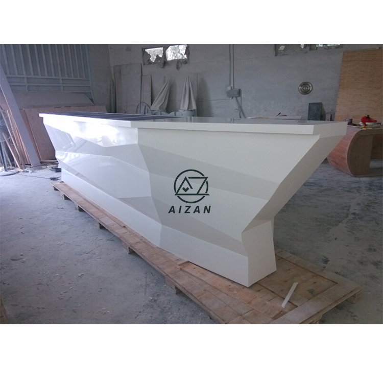 Luxury white restaurant bar counter boat shaped