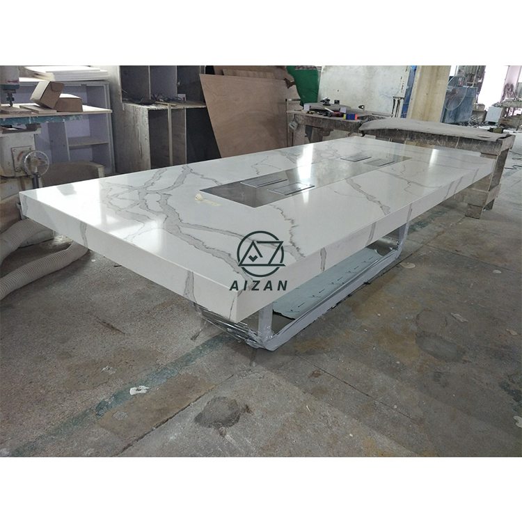 Artificial stone table top modern boardroom conference table custom design