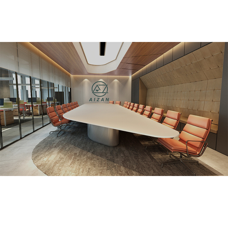 Corian solid surface top special design modern white boardroom conference table