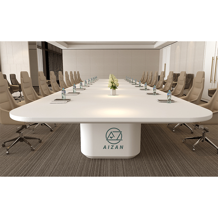 Large meeting table modern white conference table 20 seats