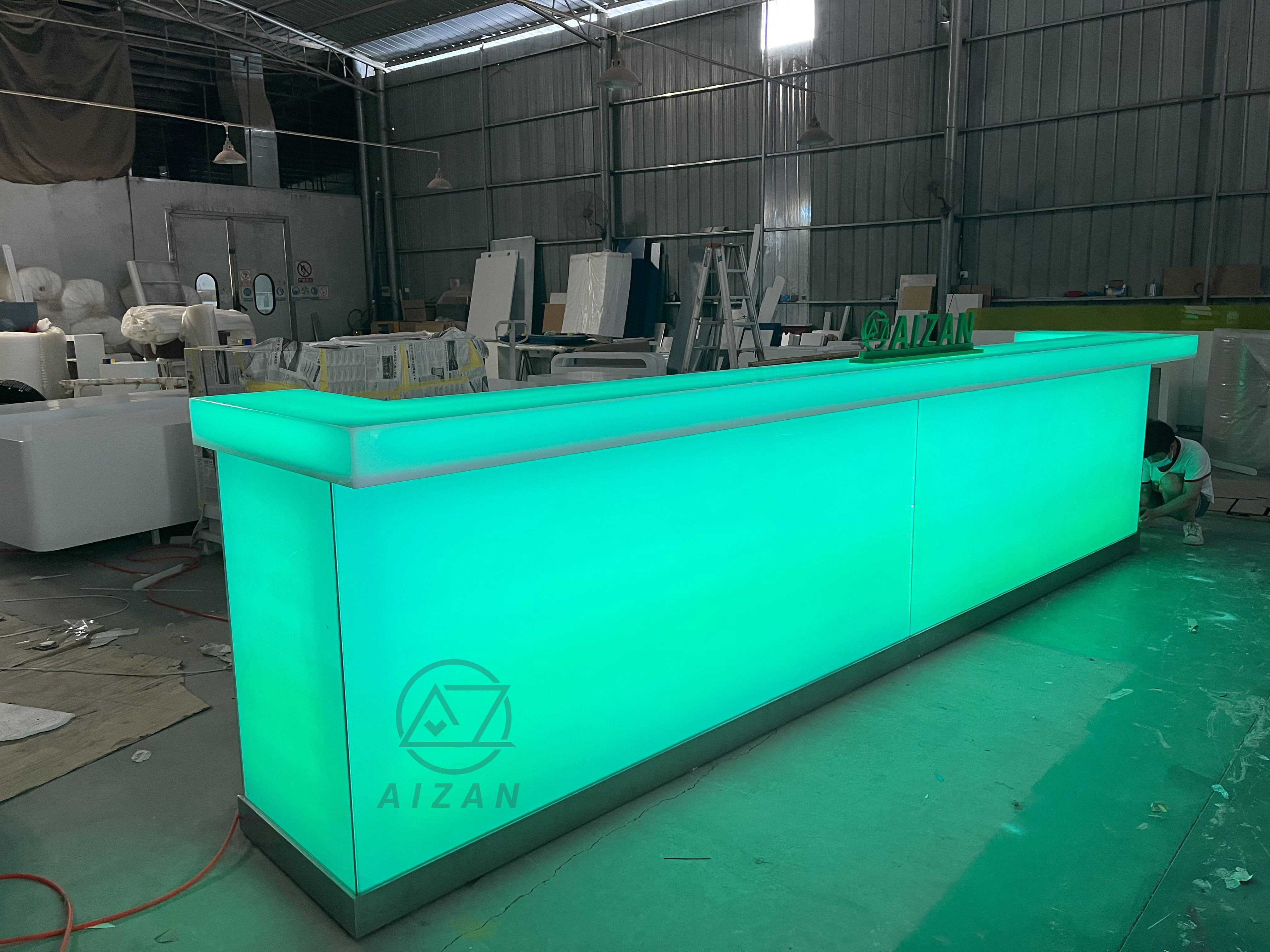 Custom translucent marble stone bar counter restaurant nightclub bar counter